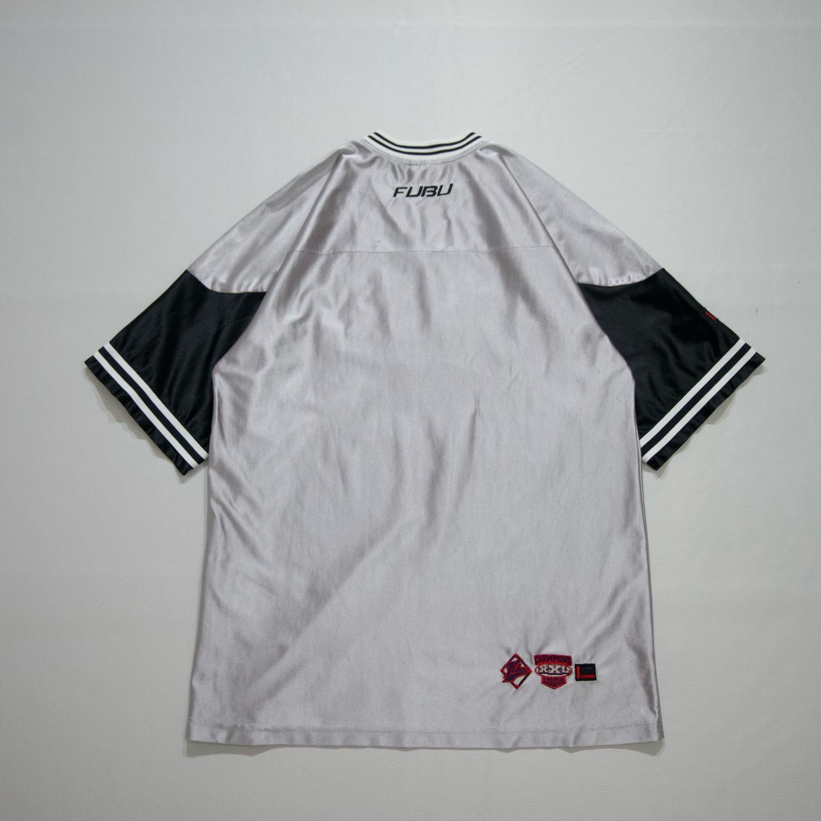 FUBU Metallic Shiny Silver V-Neck Game Shirts フブ
