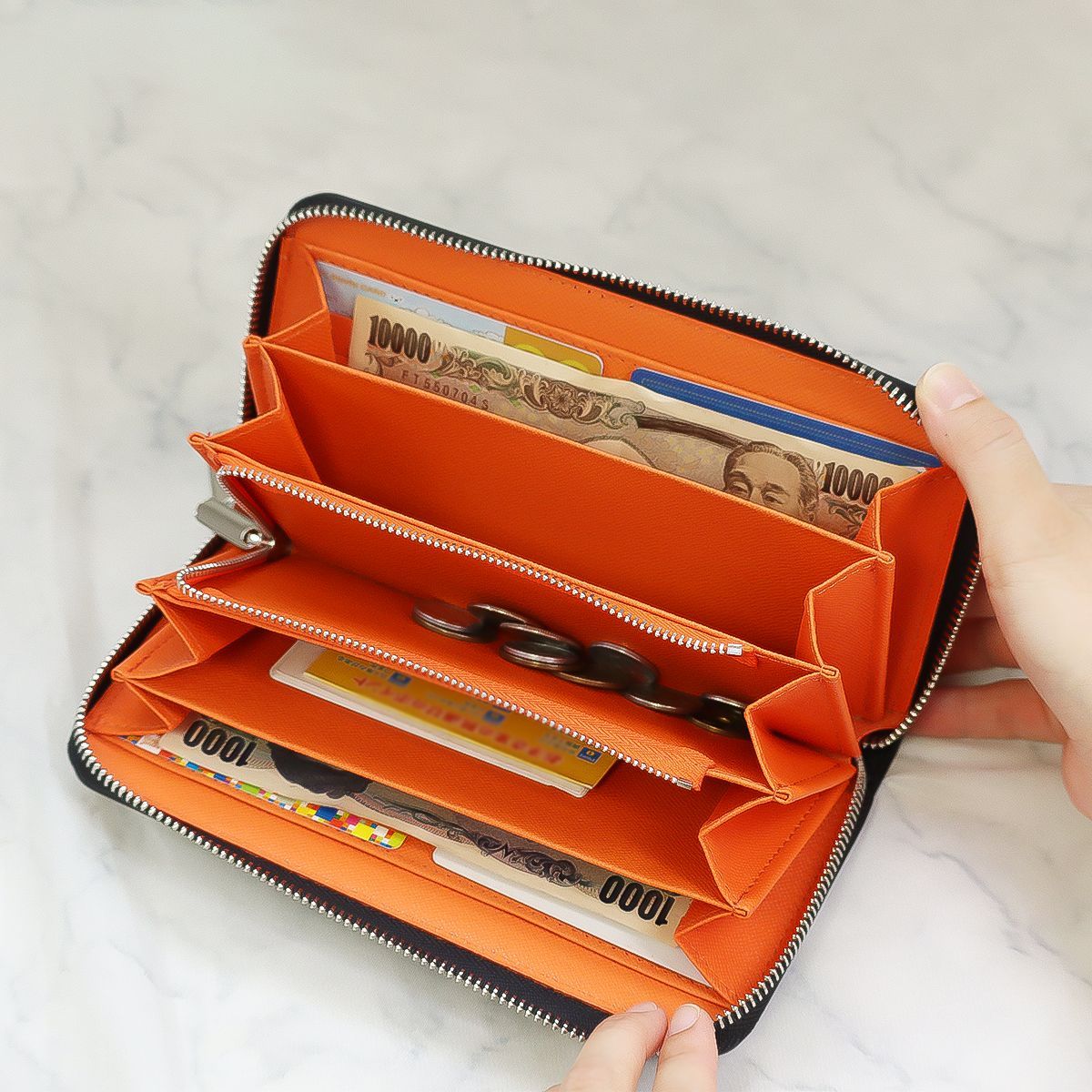 長財布 メンズ 本革 レザー 新品 ラウンドファスナー L字財布