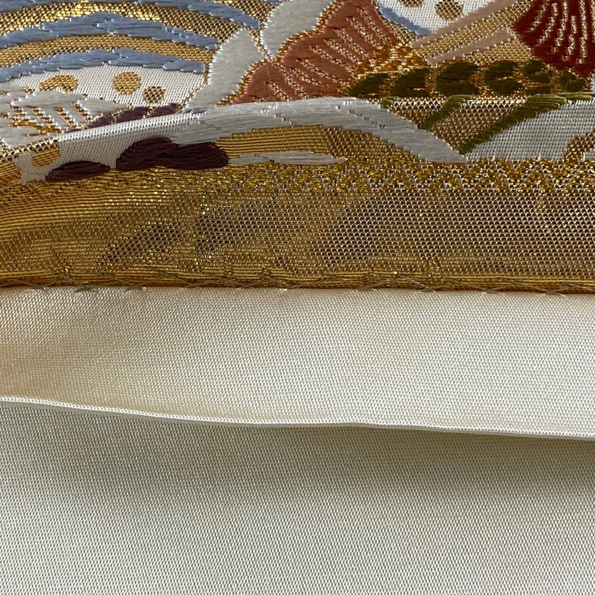 袋帯 秀品 鳥 桜 刺繍 金糸 灰白 六通 正絹 【中古】 - メルカリ