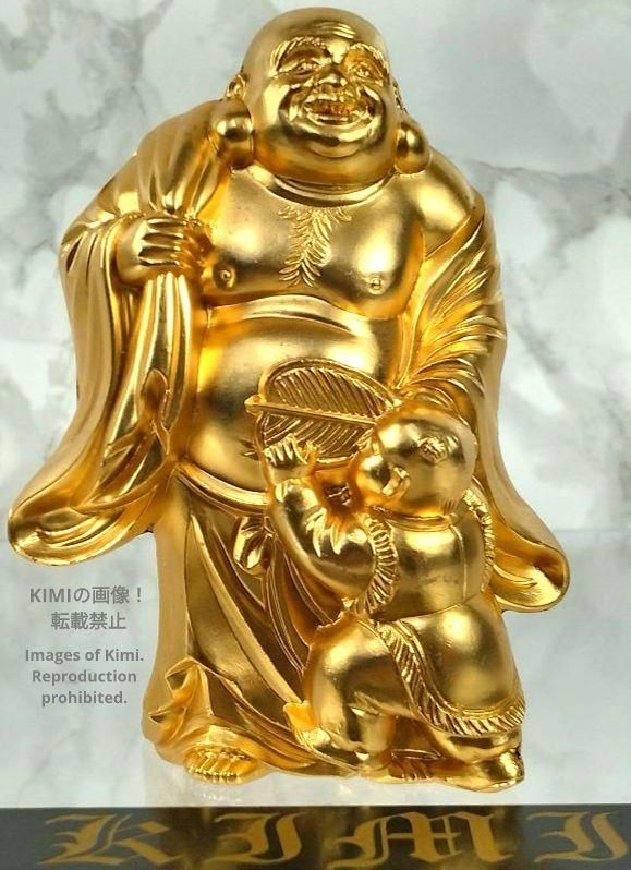 布袋 Budai 金メッキ 24金 8.5cm 3.3inch 仏師 牧田秀雲 原型