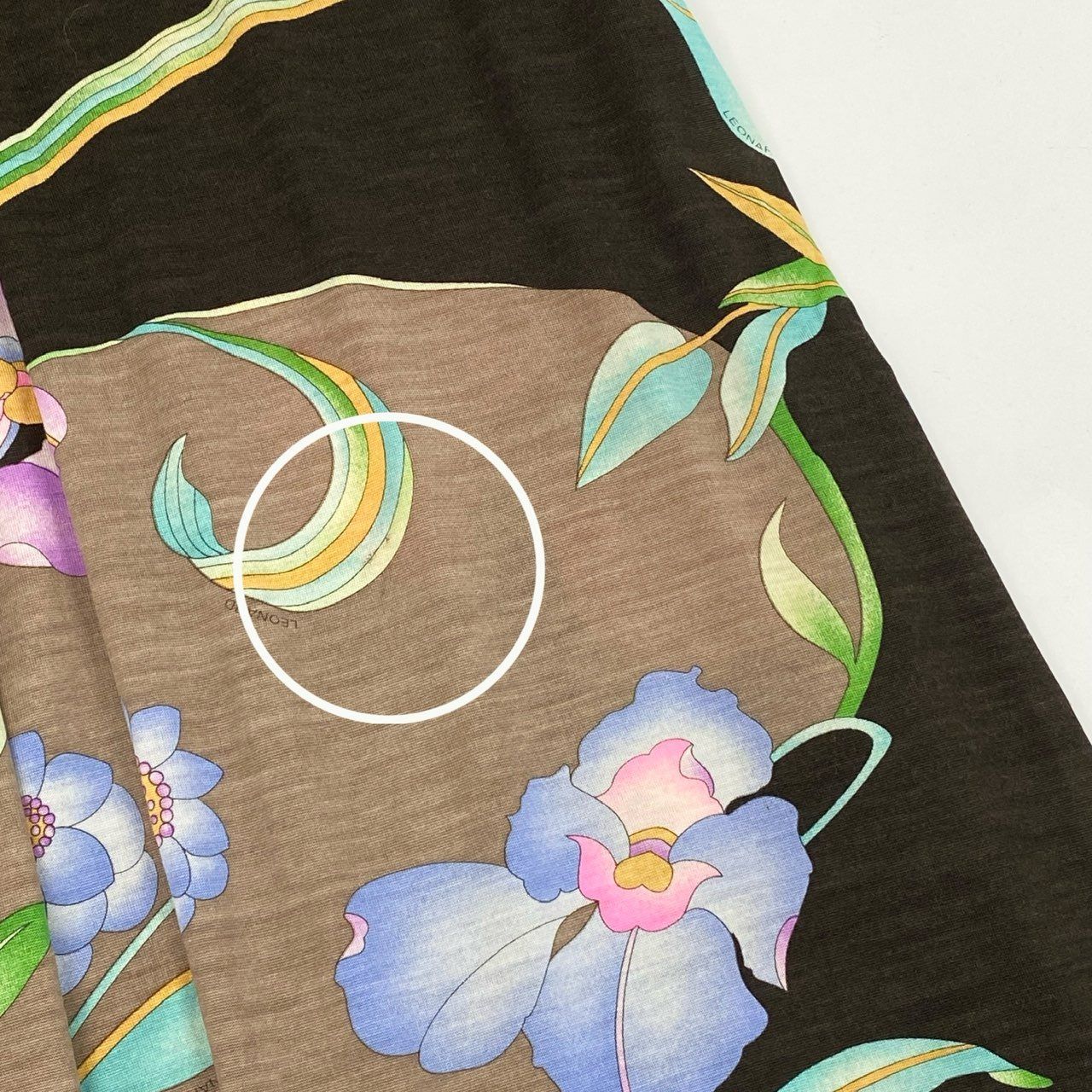 レオナール　ニットワンピース 76i12 LEONARD レオナール 美しい花柄プリント ニットワンピース