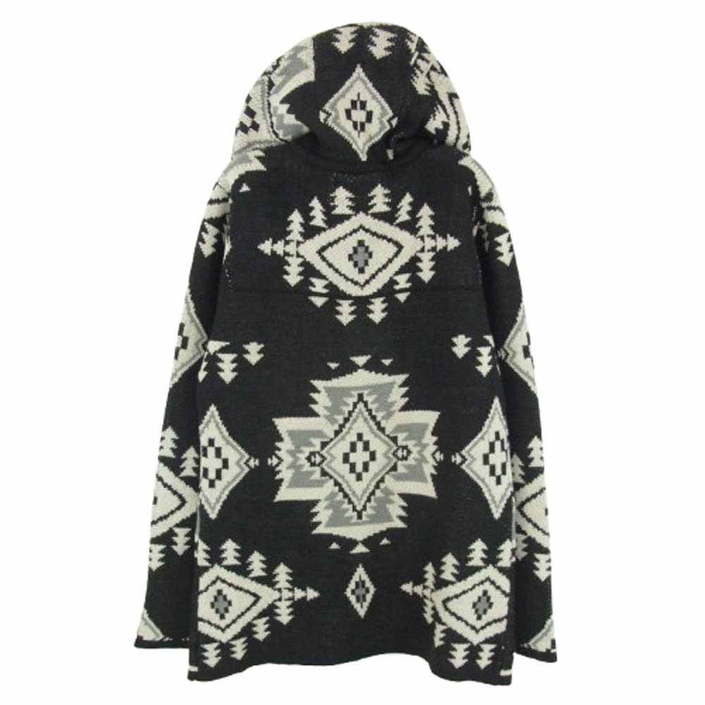 TMT ティーエムティー TKN-F1706 NATIVE JACQUARD KNIT DUFFEL COAT ニット コート ブラック系 S