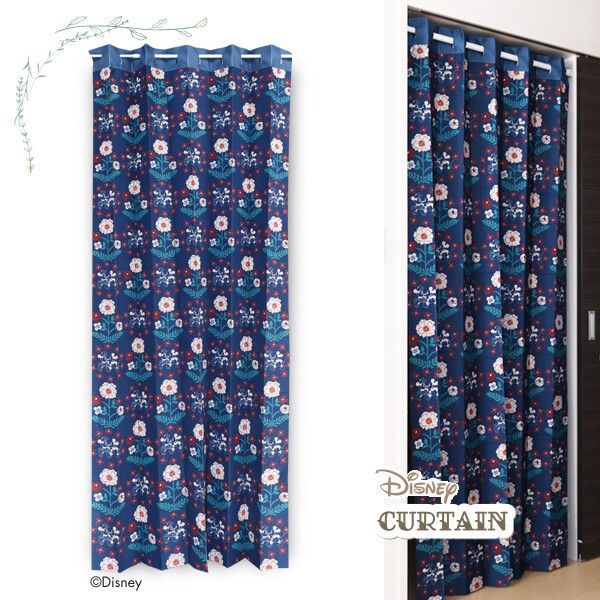 アコーディオンカーテン　目隠し　間仕切り　ディズニー　Disney　ミッキーu0026ミニー レトロフラワー　96x200cm　日本製　カーテン