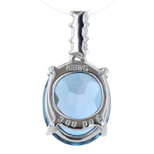 K18WG ホワイトゴールド ネックレストップ ロンドンブルートパーズ3.00  