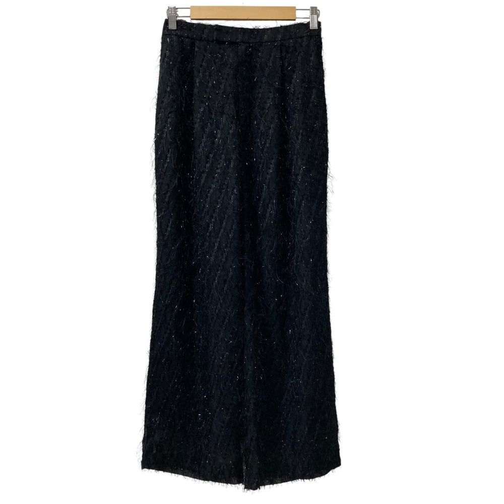 25SS Diagram ダイアグラム フリンジワンタックパンツ サイズ38 ブラック レディース 古着