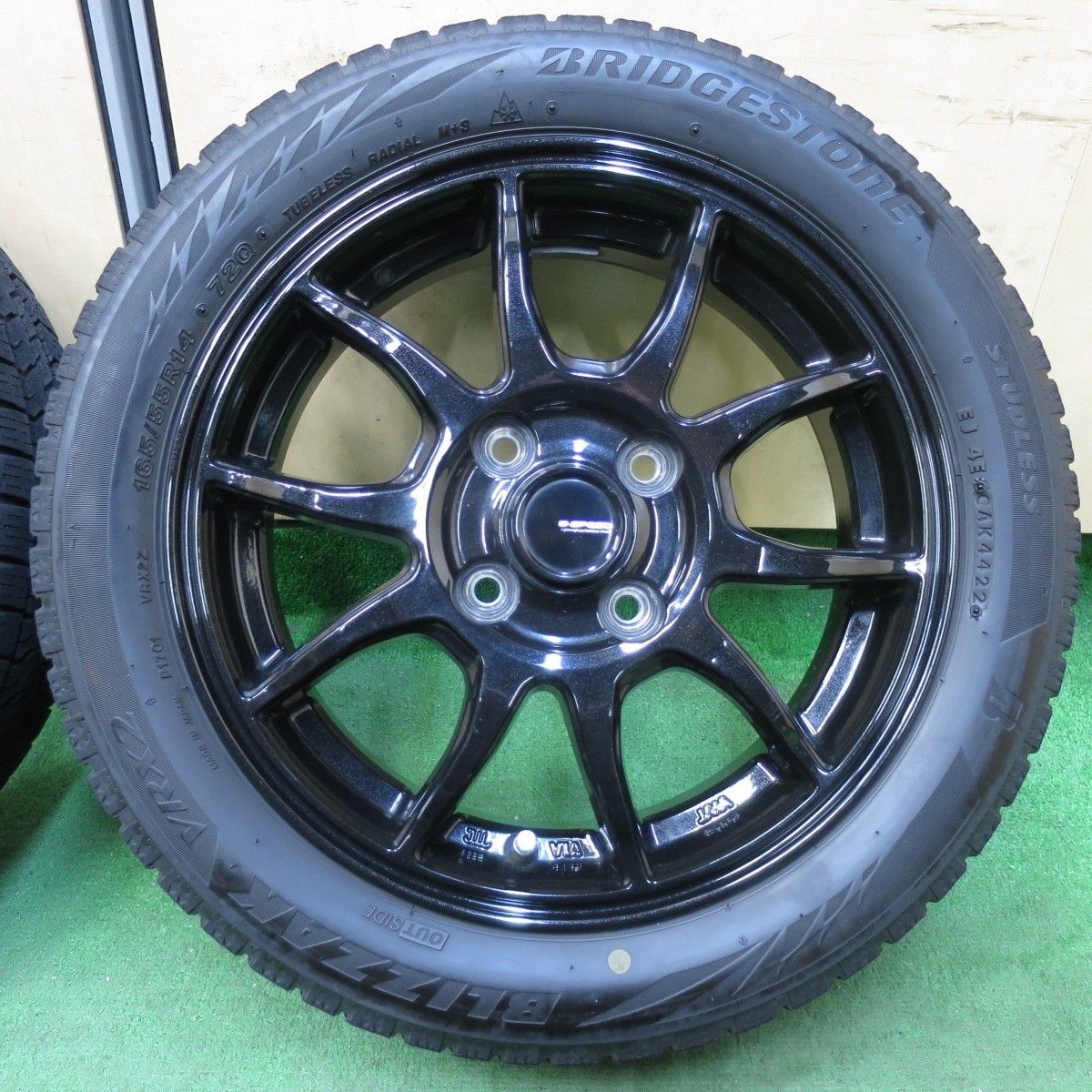 キレイ 22年 スタッドレス 165 55R14 ブリヂストン ブリザック VRX2 G-SPEED Gスピード 14インチ 軽自動車 パレット ワゴンR 等 PCD100 4H 5012007イス FFCRYSTALESIA_COM