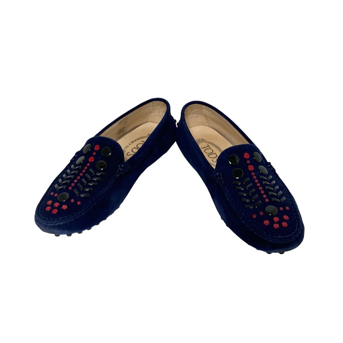 TOD S トッズ ドライビングシューズ 35 1|2 レディース - ダークネイビー×黒×レッド