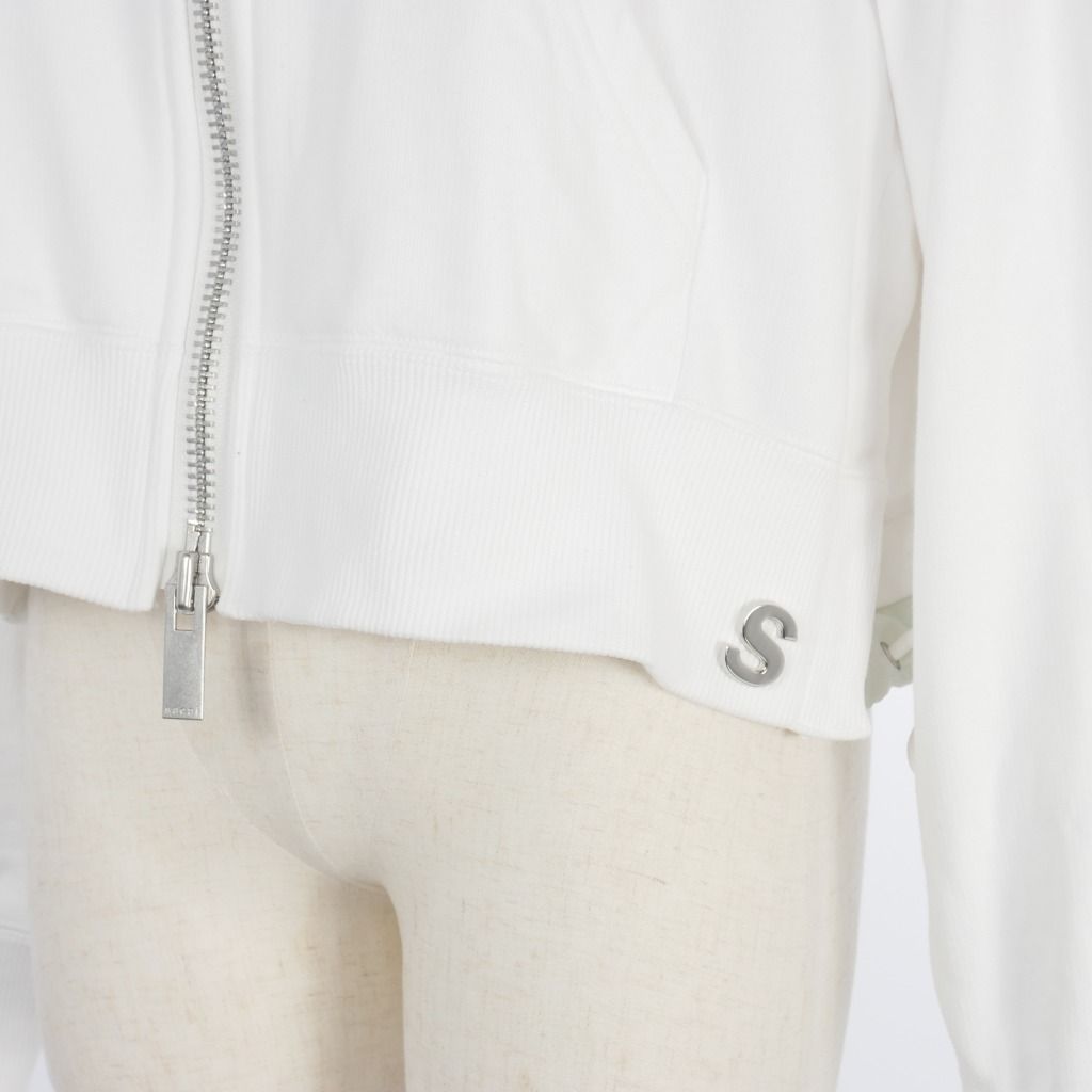 サカイ sacai レイヤード ジップパーカー ショート丈 3 白 ホワイト 23  