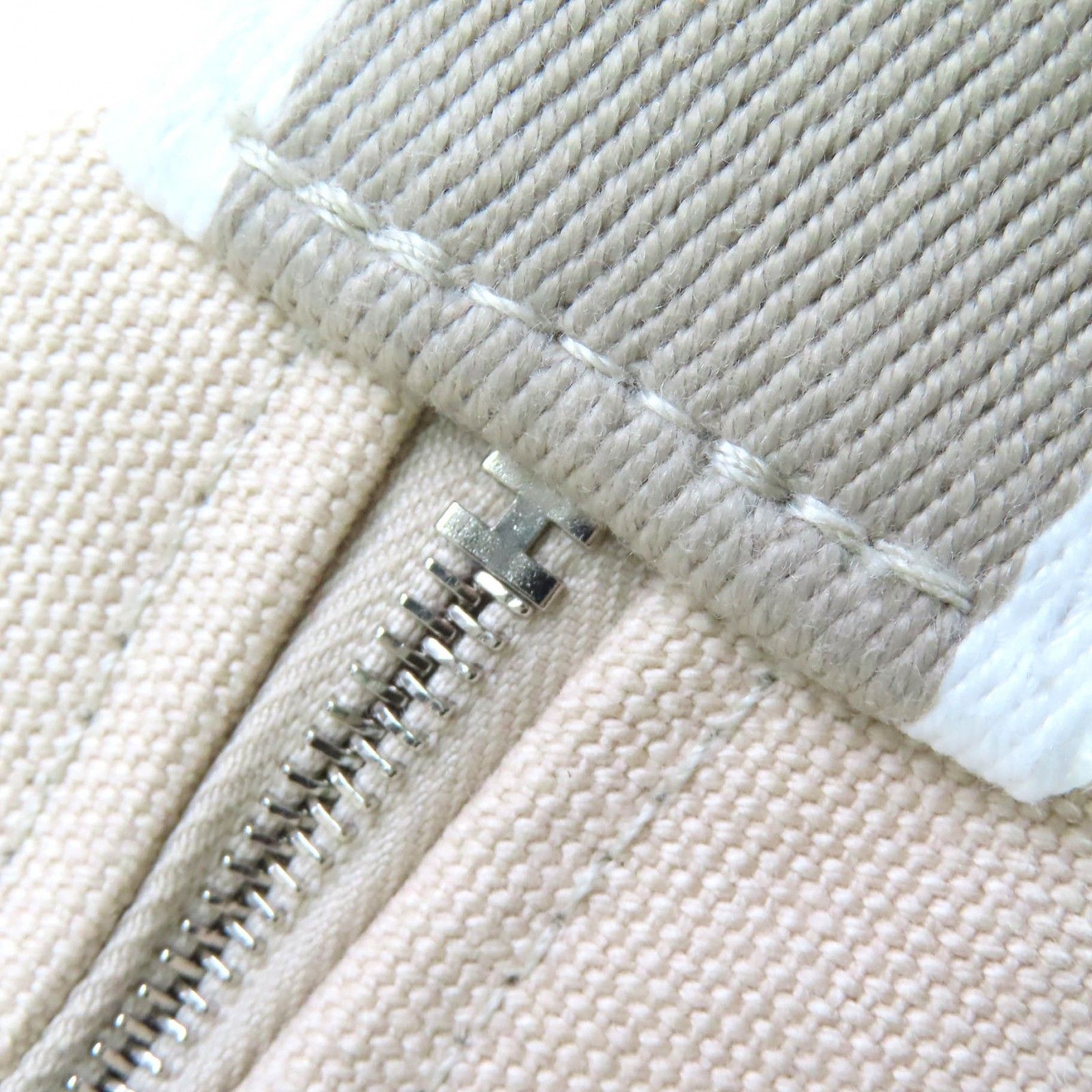 HERMES エルメス ブリッド ア ブラック PM コットン100％ ナチュラル シルバー金具 Hロゴ ハンドバック ポーチ フランス製 レディース DECORATOM_COM_BR