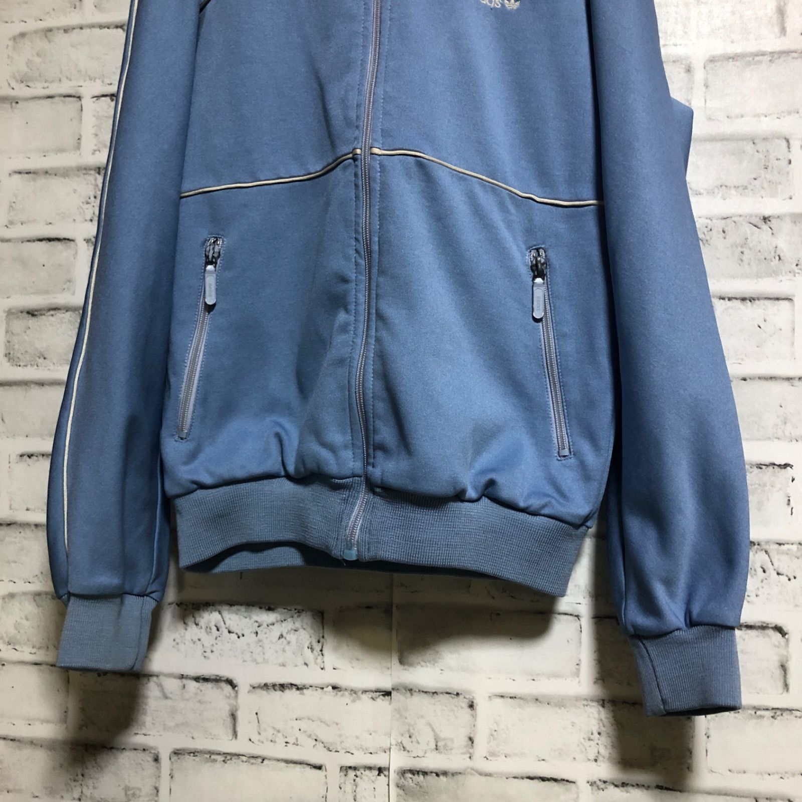 希少XL 70s⭐️adidas トラックジャケット vintage ブルー×白
