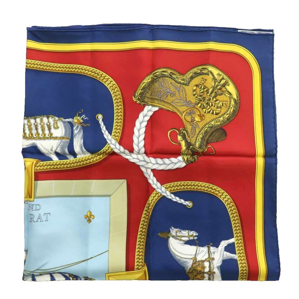 HERMÈS 馬 モチーフ カレ90 ネイビー