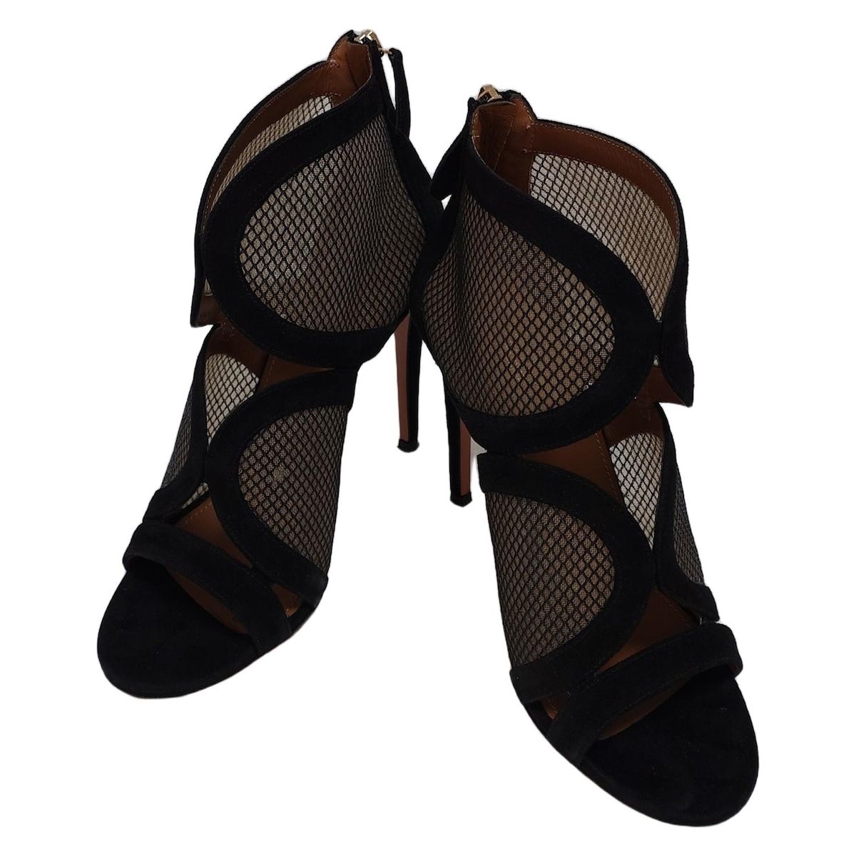 AQUAZZURA アクアズーラ ショートブーツ 38 レディース - 黒 メッシュ