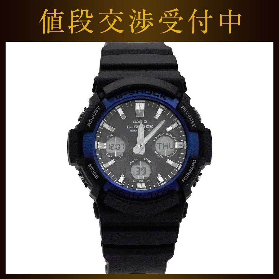 カシオ 腕時計 ブラック シルバー ブルー G-Shock GAW-100B - メルカリ