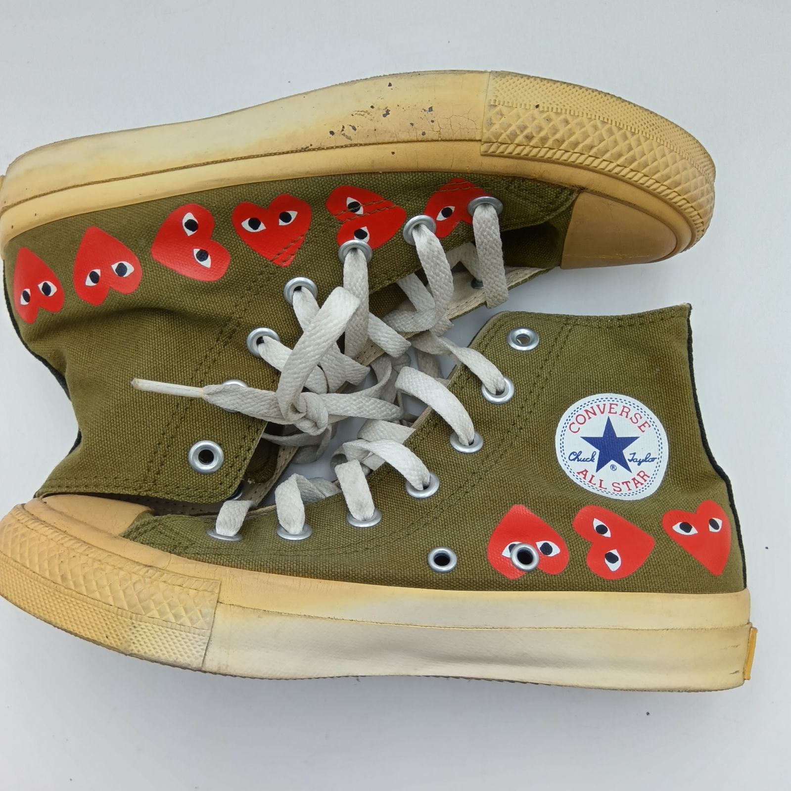 CONVERSE コンバース ALL STAR PLAY COMME des GARCONS HI オールスタープレイコムデギャルソンHI スニーカー  カーキ レディース 23cm F-8-4 - メルカリ
