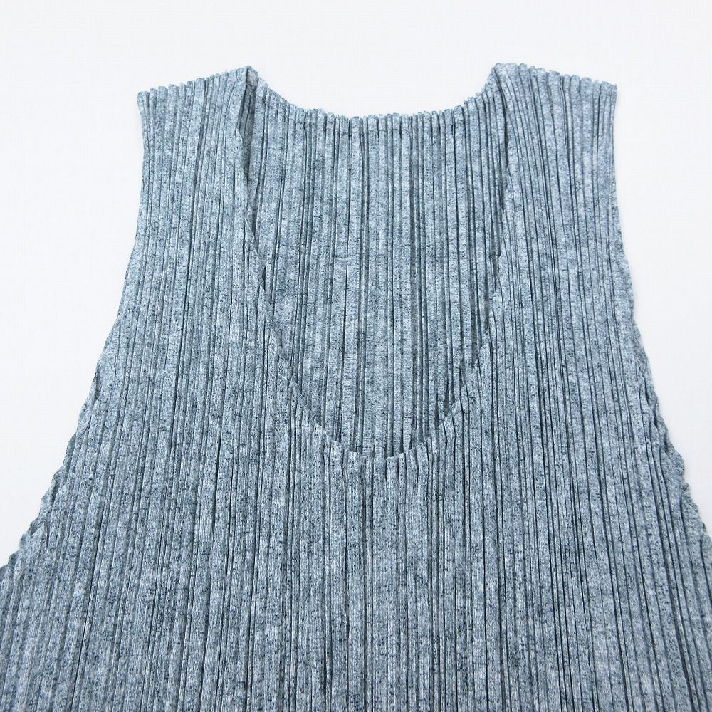 美品 00s 2000 PLEATS PLEASE ISSEY MIYAKE 総柄 カットソー ノースリーブ トップス Vintage サイズ3 L グレー系 レディース 【中古】 /TNT 美品 00s 2000 PLEATS PLEASE ISSEY MIYAKE 総柄 カットソー