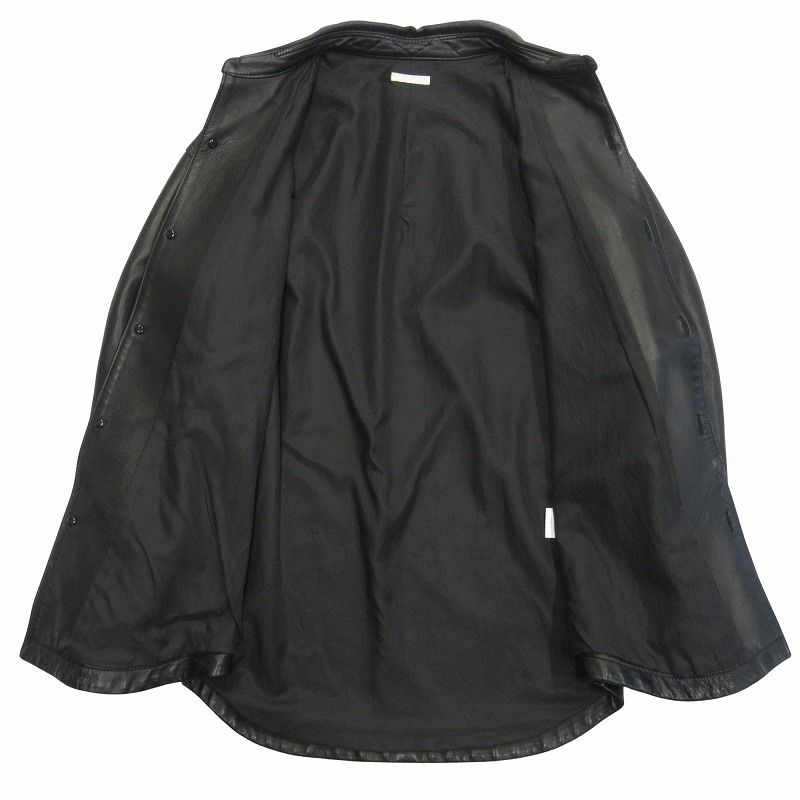 21aw アルテリア ULTERIOR ラムレザー オーバーレイド シャツ
