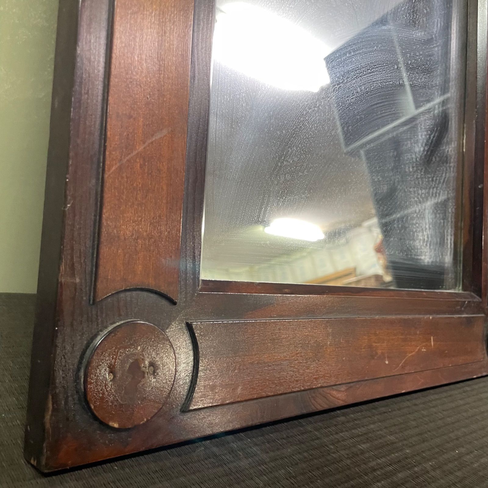 ♭ 鏡 壁掛け ウォールミラー アンティーク 木製 NEXPOTALLINN_EU