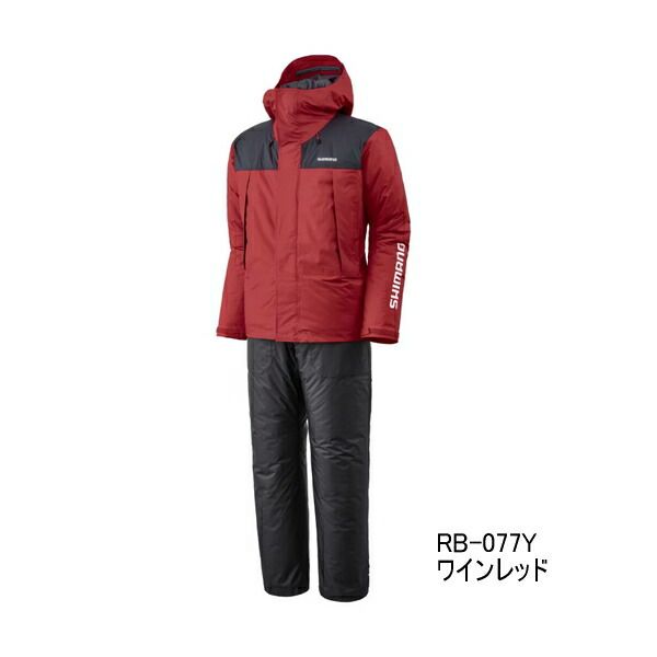 ≪ 25年9月新商品 ≫ シマノ ベーシックハイロフト レインスーツ 01 RB-077Y ワインレッド 2XLサイズ