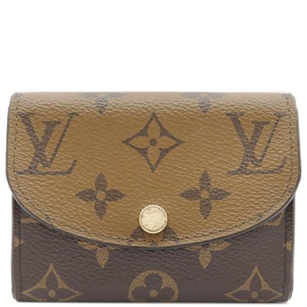 ルイヴィトン LOUIS VUITTON コインケース ポルトモネ ロザリ モノグラムキャンバス モノグラムリバースキャンバス モノグラムリバース ゴールド金具 茶 小銭入れ カードケース M82333 RFID 箱
