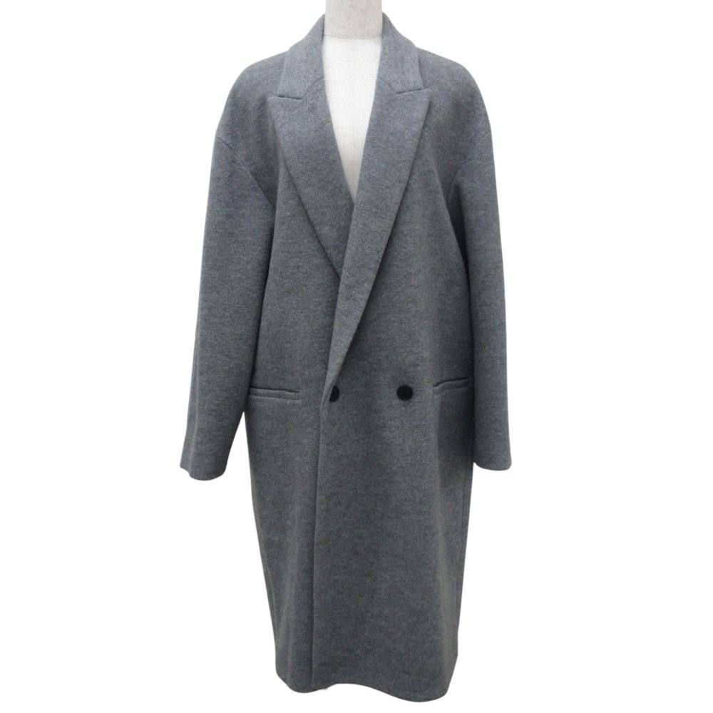 美品 ATON エイトン ウールメルトン ダブルブレスト チェスターコート  