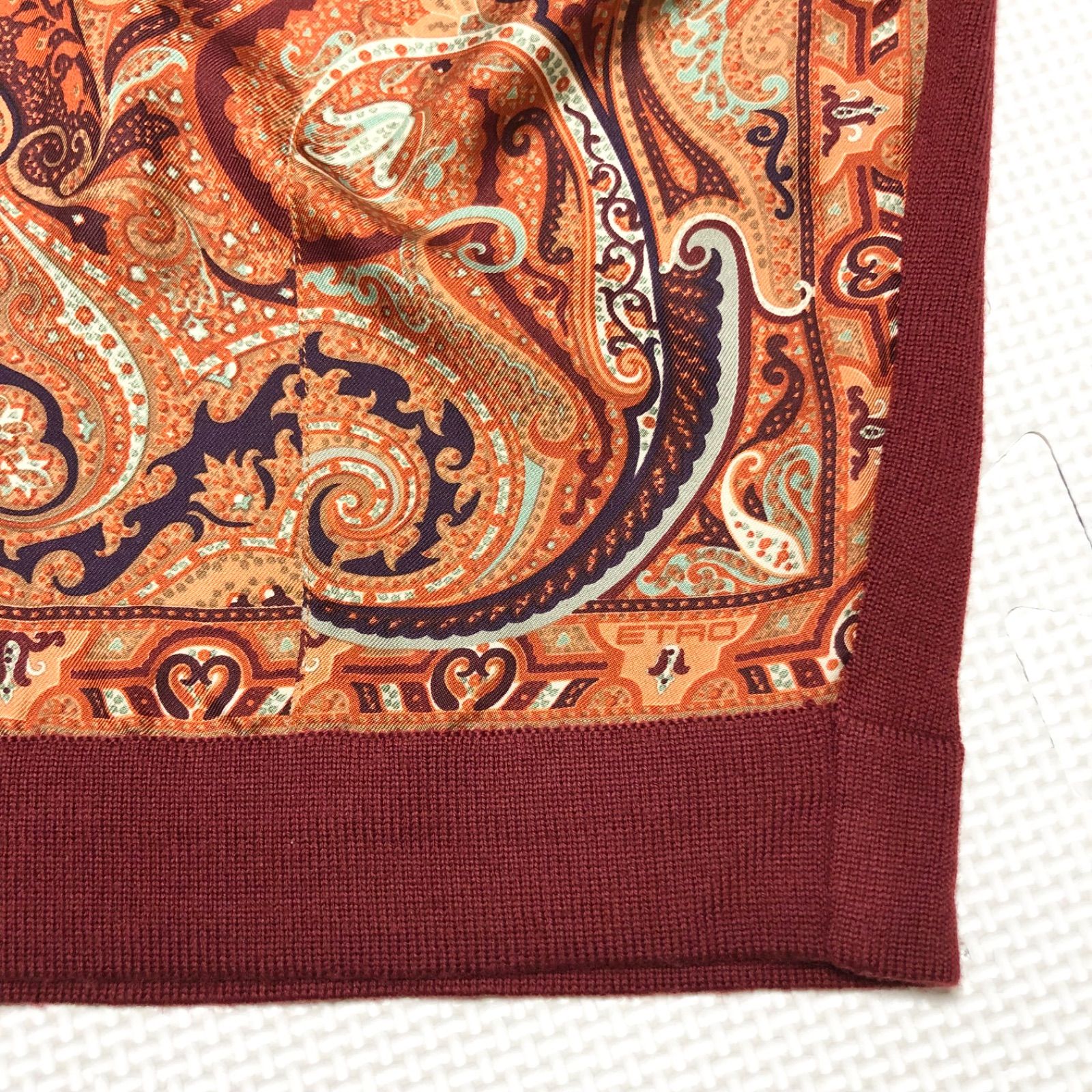 □極美品□ETRO エトロ 前面ペイズリー総柄 タートルネックセーター