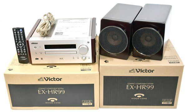 JVC Victor ビクター EX-HR99 WOOD CONE 15周年記念モデル コンパクト コンポ システム 元箱 リモコン付