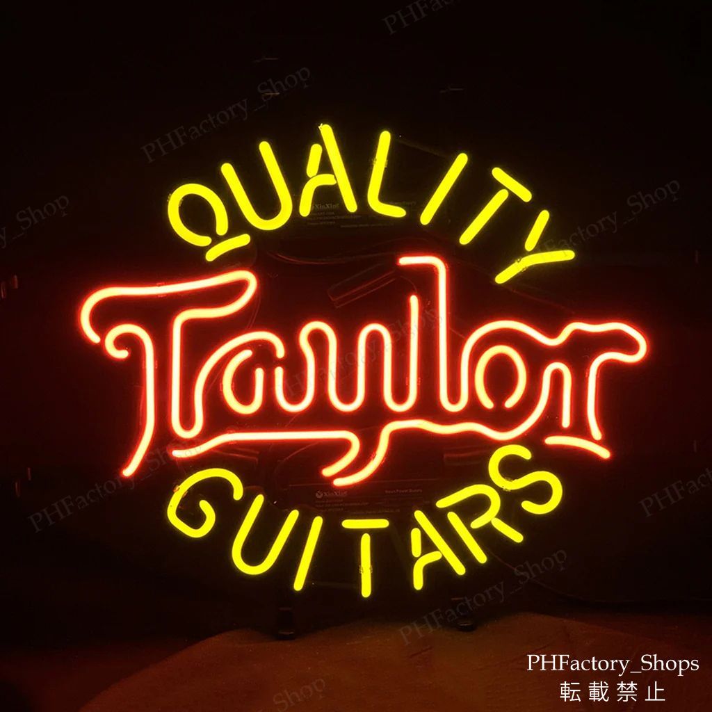 ネオン管 Taylor Quality Guitars ネオンライト 看板 ネオンライト バー NEON LED インテリア BEER BAR 存在感抜群 店内装飾 48x48cm A621