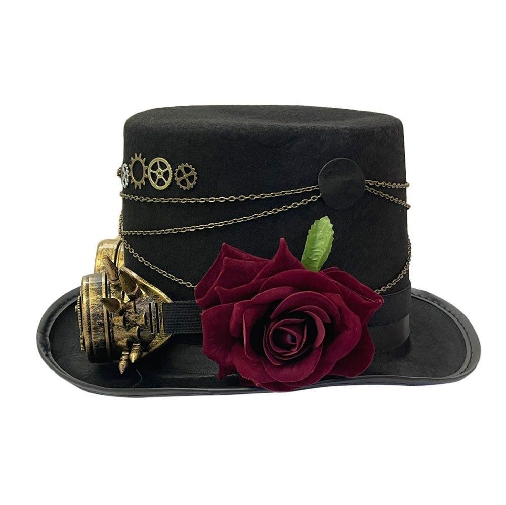 帽子 スチームパンク 薔薇 ハット レースなし トゲトゲヴィンテージ風
