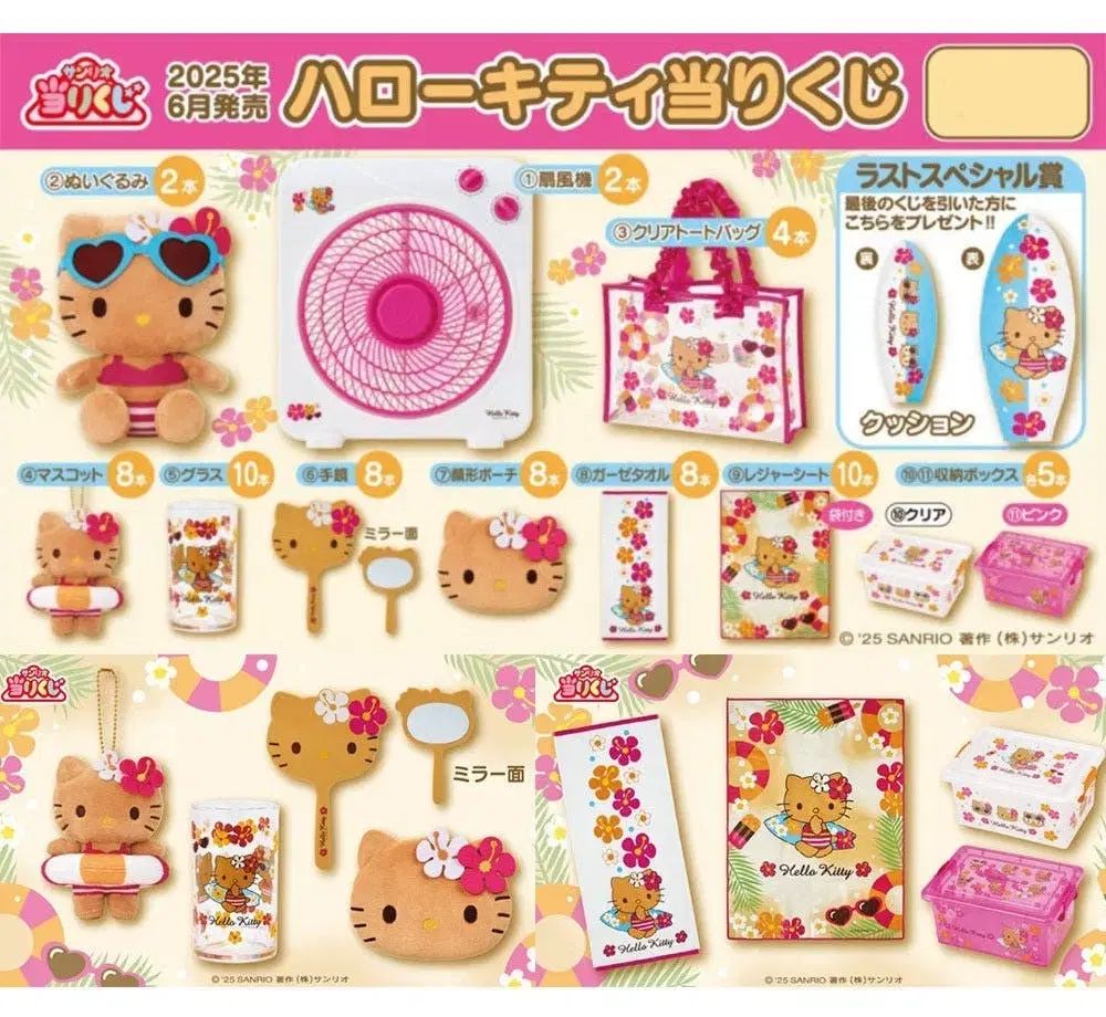 日焼けキティ　くじ　ポーチ　７個 新品未使用 未開封 サンリオ ハローキティー 日焼けキティ ⑦顔