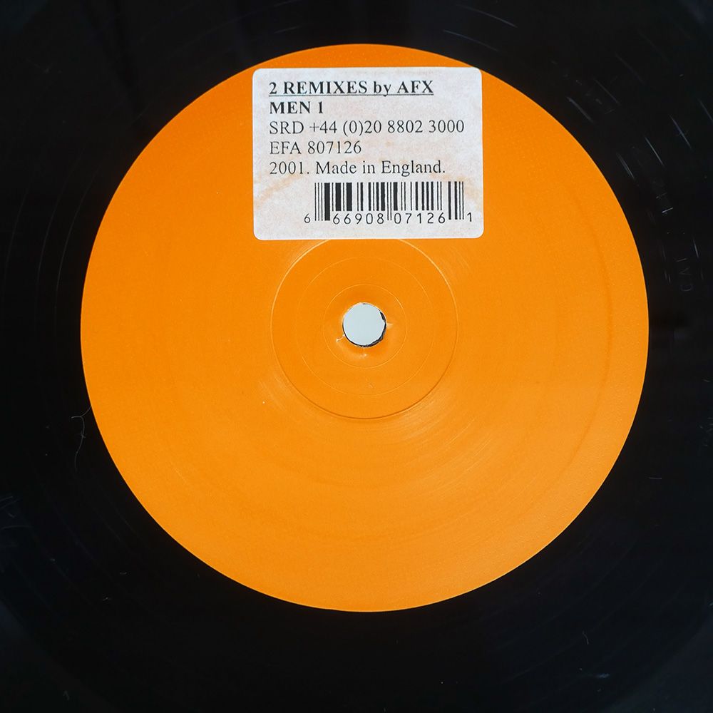 UK盤 APHEX TWIN|2 REMIXES BY AFX|MEN MEN1 12