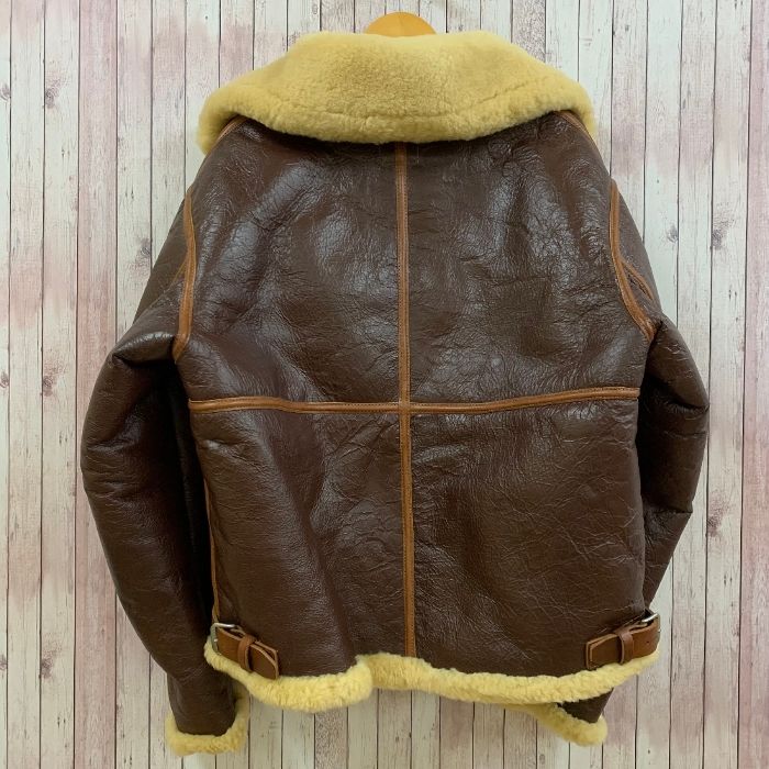 ザリアルマッコイズ THE REAL McCOY S D-1 94-3084-A 旧リアルマッコイズ 94年製 ムートンジャケット フライト レザー XL ブラウン 茶