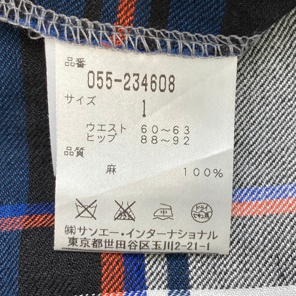 サイズ：1 PEARLY GATES パーリーゲイツ スカート チェック柄 ネイビー