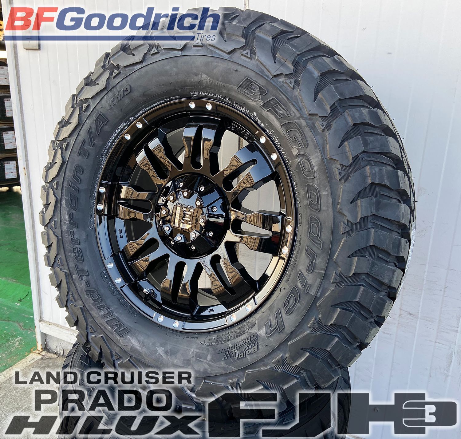 120 150 プラド FJ サバーバン タホ Ｈ3 ハイラックス サーフ タイヤホイール 17インチ Balano BF グッドリッチ KM3  285/70R17 265/70R17 - メルカリ