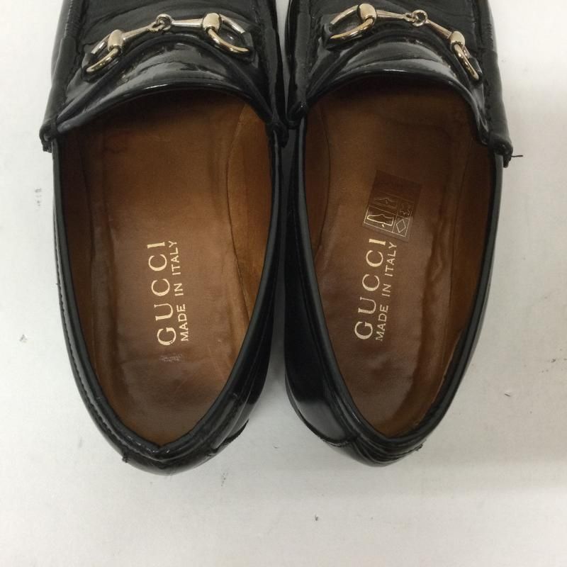 半額 GUCCI グッチ 101-6105 ホースビッド ローファー エナメルレザー