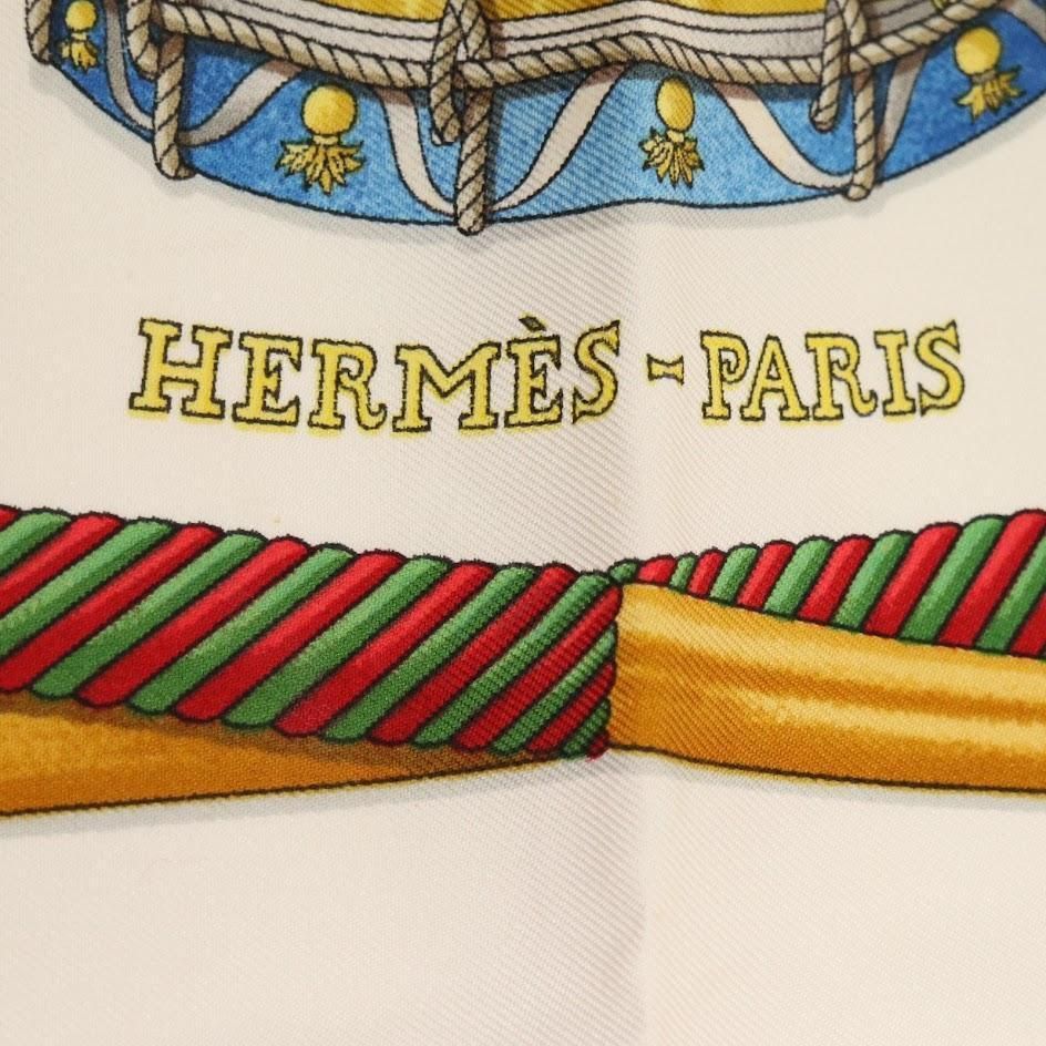 【美品】Hermes カレ Les Tambours タンブールの太鼓 タンブールの太鼓スカーフ HERMES グリーン