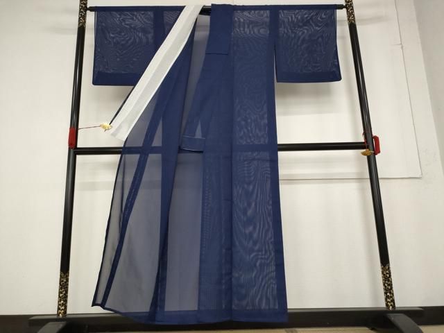 平和屋着物＊夏物 色無地 絽 留紺色 洗える着物 AABB5884st