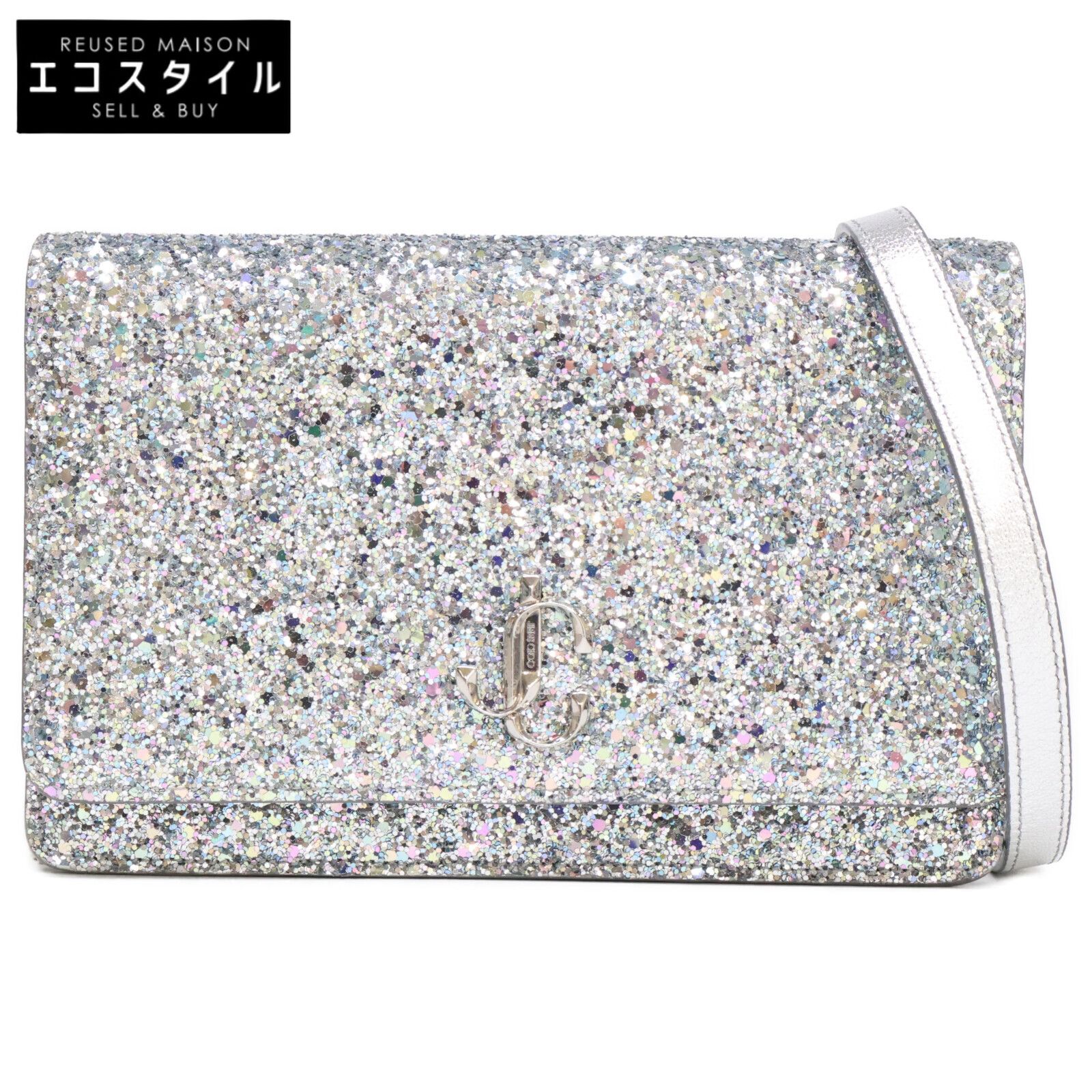 JIMMY CHOO ジミーチュウ 【新品同様】2020年 PALACE パレス グリッター チェーンショルダー ウォレット