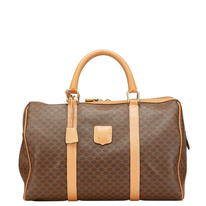 ◎CELINE ブラウンレザー小物入れ　セリーヌ　箱入り　高級ブランド　マカダム セリーヌ マカダム ブラウン PVC レザー レディース CELINE【1