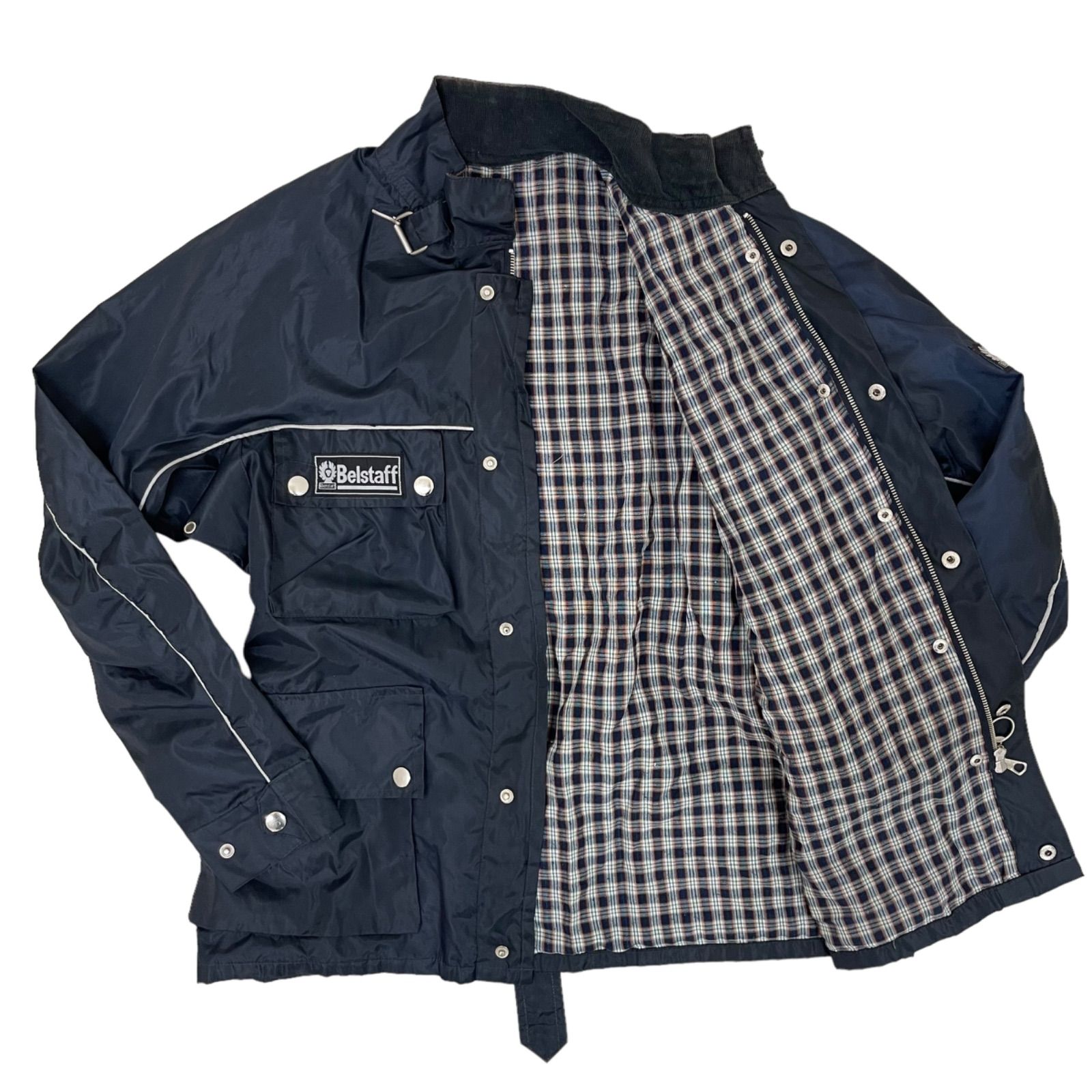 Belstaff ネイビー ジャケット Mサイズ Veste Trialmaster pour homme en coton ciré bleu marine foncé