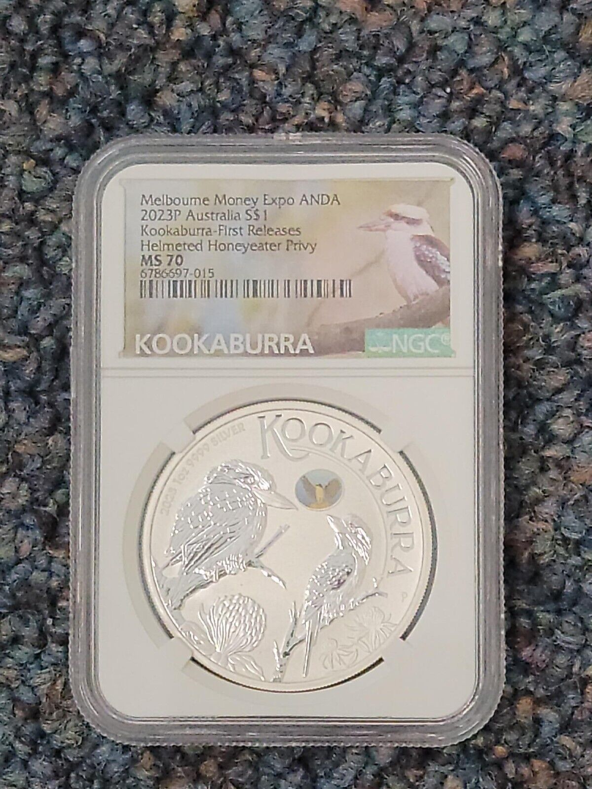 2025P Kookaburra 1oz Silver First Release Melbourne My Expo MS70 Last Queen