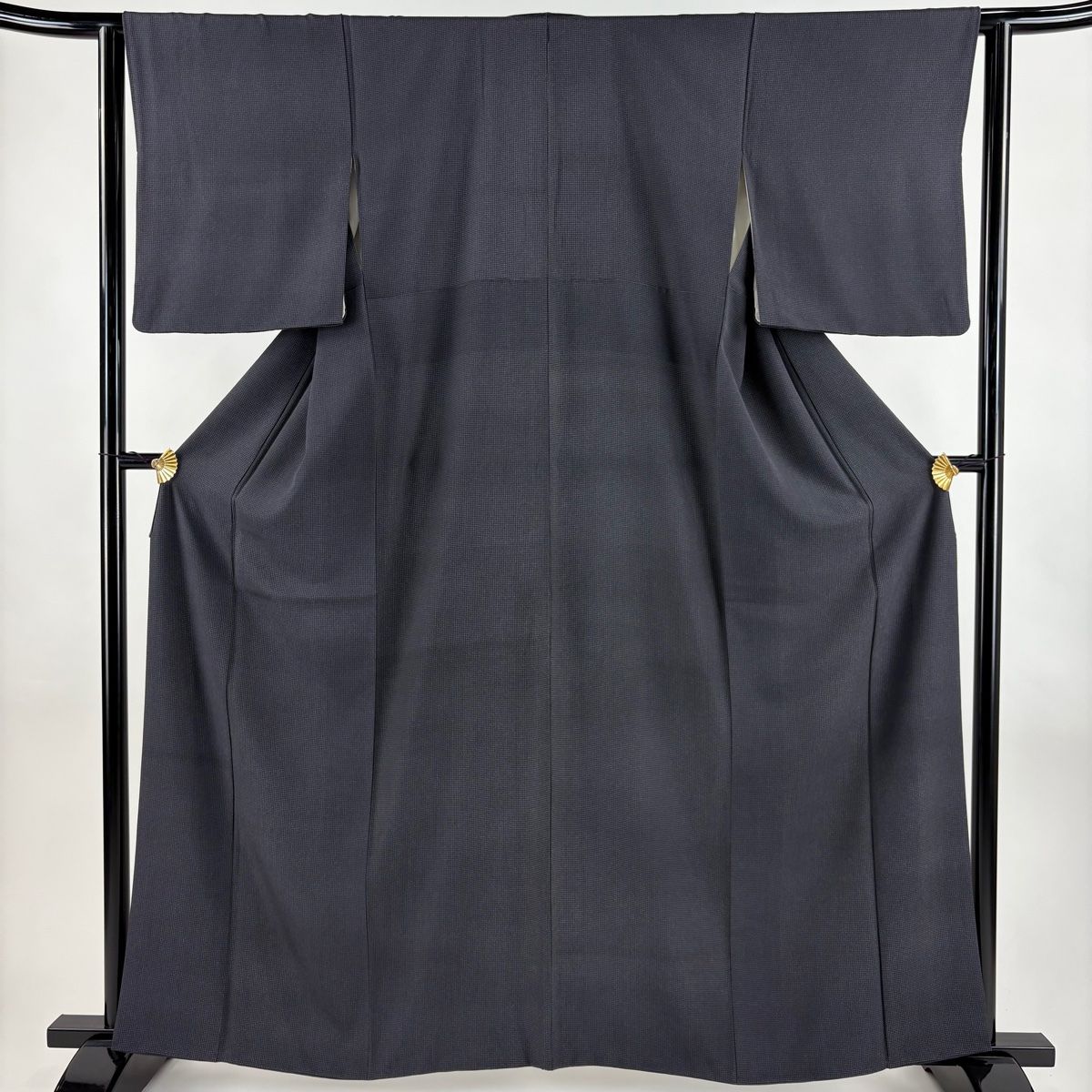 江戸小紋 身丈160.5cm 裄丈63cm S 袷 角通し 墨色 正絹 名品