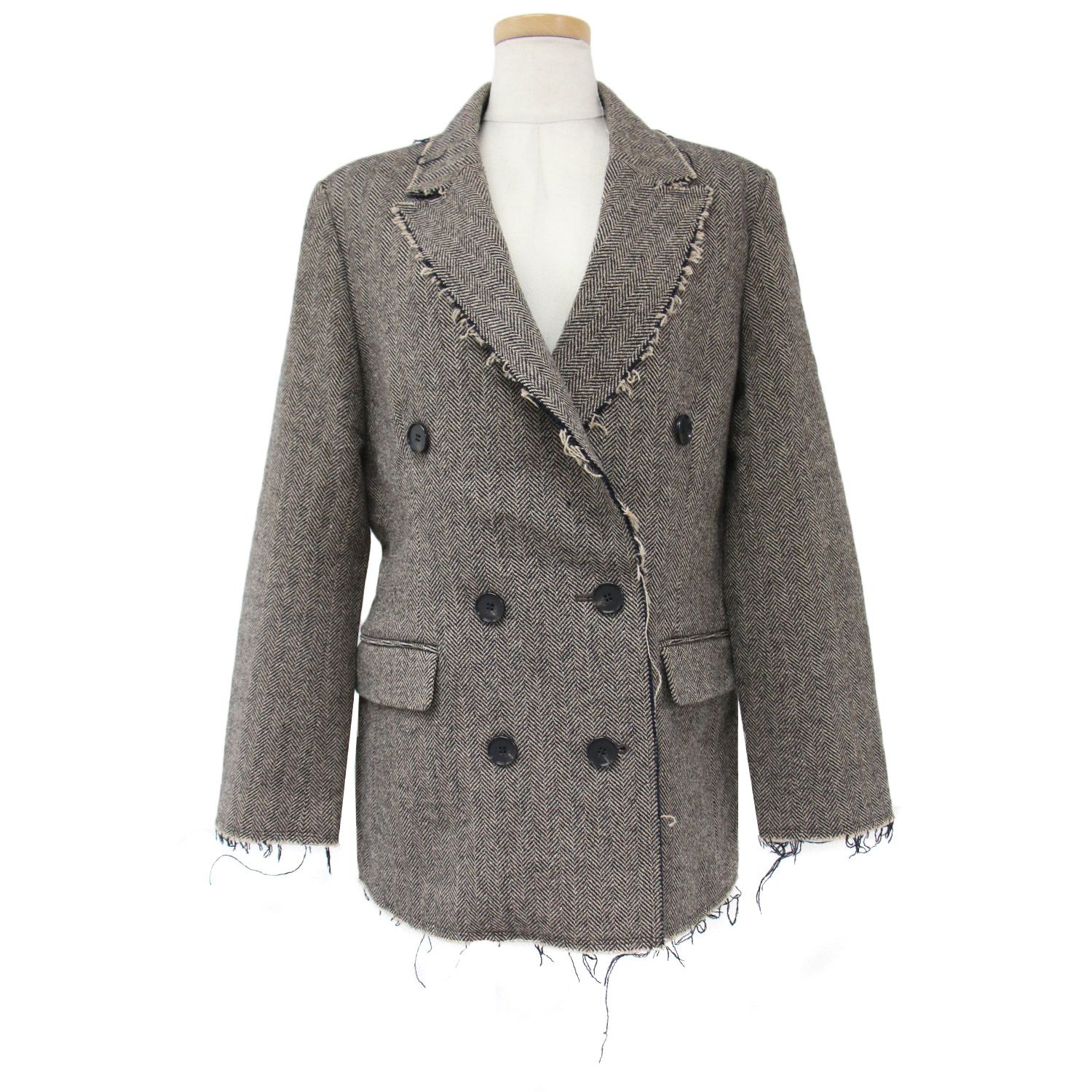 plage Tweed Long ジャケット ブラック38