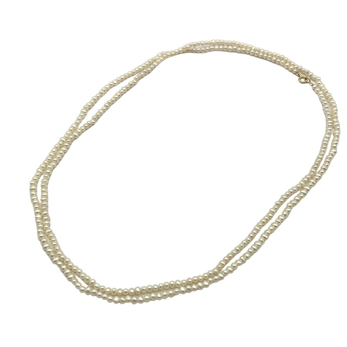 hirondelle イロンデール　マーキス　ネックレス　18K hirondelle(イロンデール) ネックレス美品 - K18YG×アイボリー