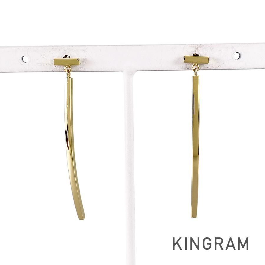 ティファニー TIFFANY&Co. Tワイヤー バー K18YG ピアス ss【中古 