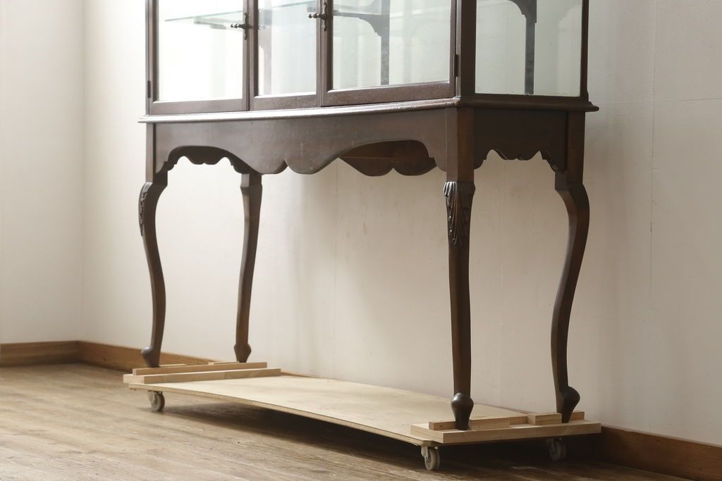 ショーケース 猫脚 クロウ＆ボール飾り棚 陳列棚 店舗什器