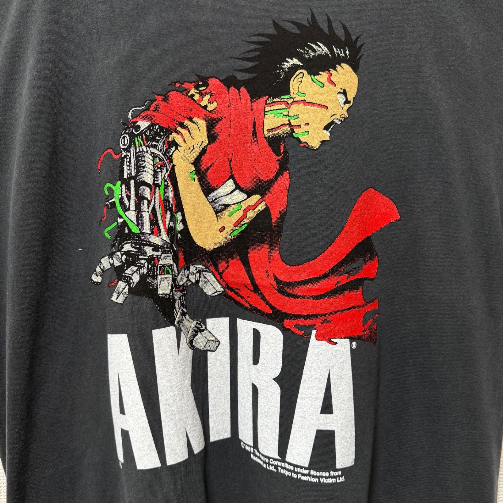 アキラ Tシャツ XLサイズ ブラック 90s USA製 フェードブラック