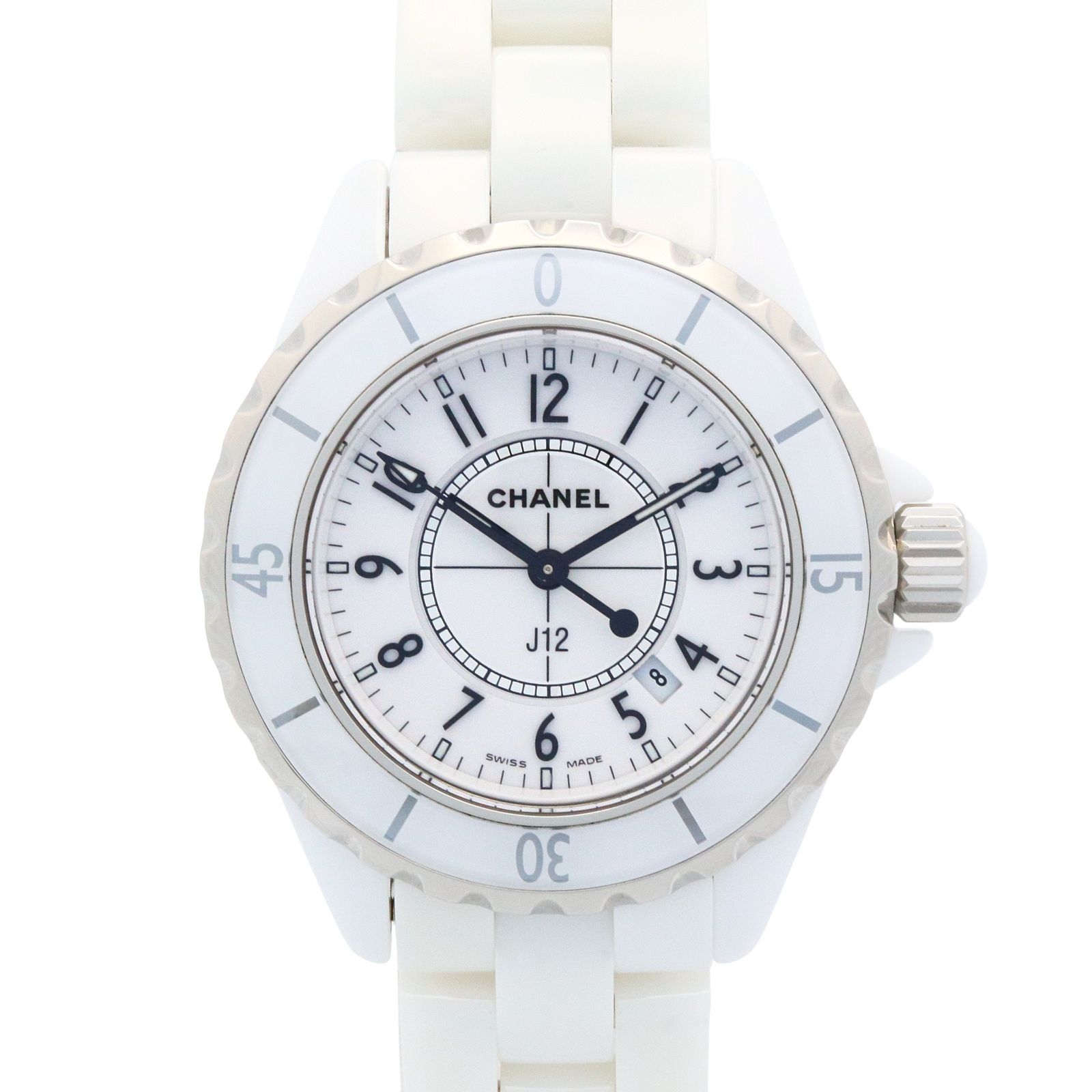 シャネル CHANEL 腕時計 J12 H0968 ホワイト セラミック J12 レディース Used A
