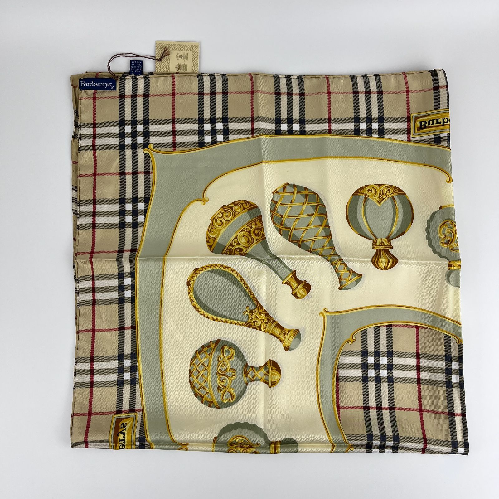 中古】BURBERRY バーバリー スカーフ シルク ヴィンテージ