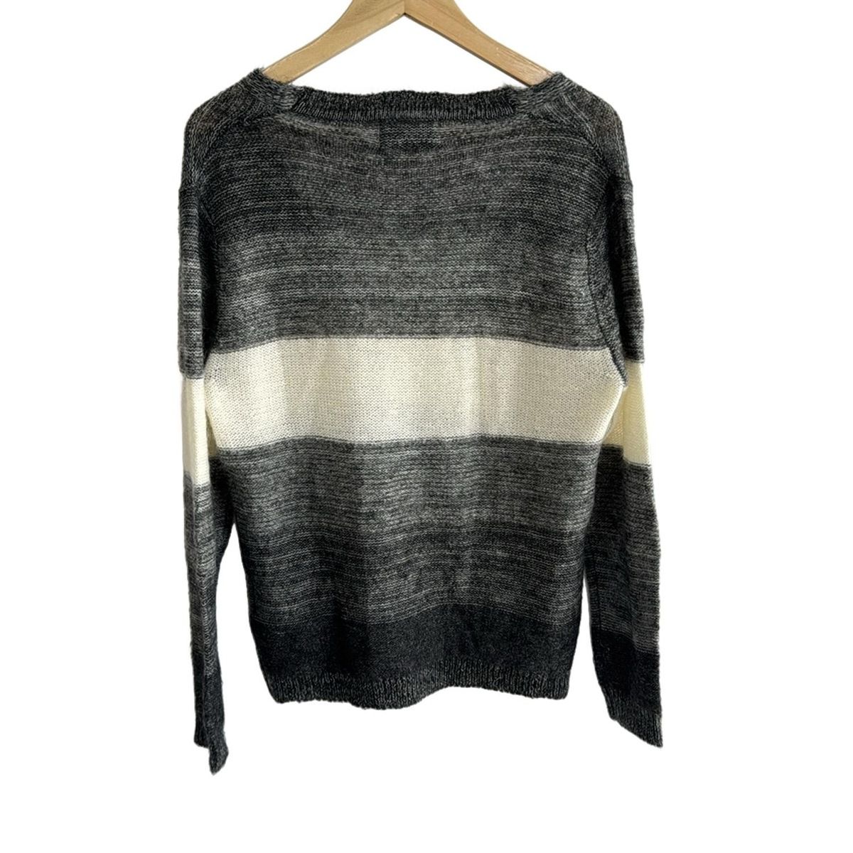 Seagreen シーグリーン カーディガン サイズ03 L メンズ - ダークグレー×アイボリー 長袖