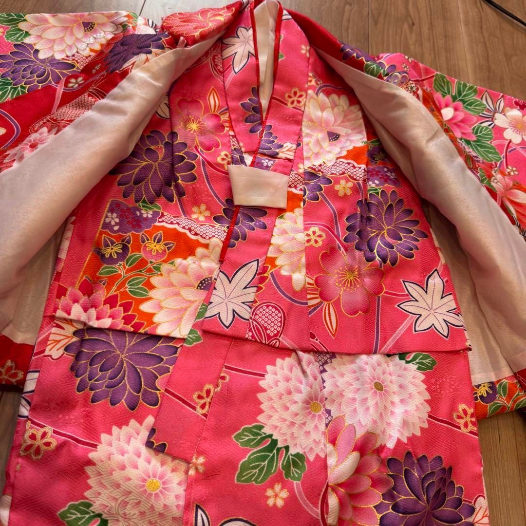 B 超美品　七五三　女の子　着物　セット　一式　小物　お参りお詣り　3歳　ピンク B 超美品 七五三 女の子 着物 セット 一式 小物 お参りお詣り 3